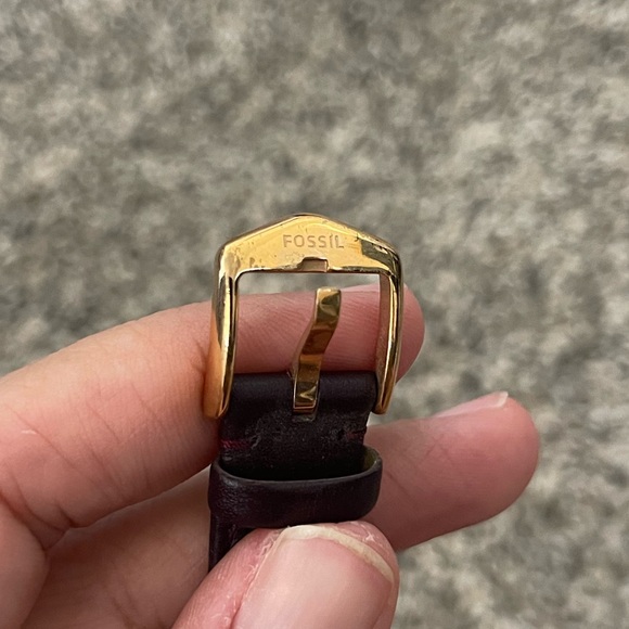 Women’s Fossil Carlie Floral Flowers Leather Band Watch Dark Purple - Picture 6 of 6